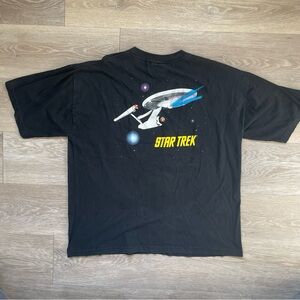 Rare Vintage 1996 Star Trek 30th Anniversary Black Cotton T Shirt